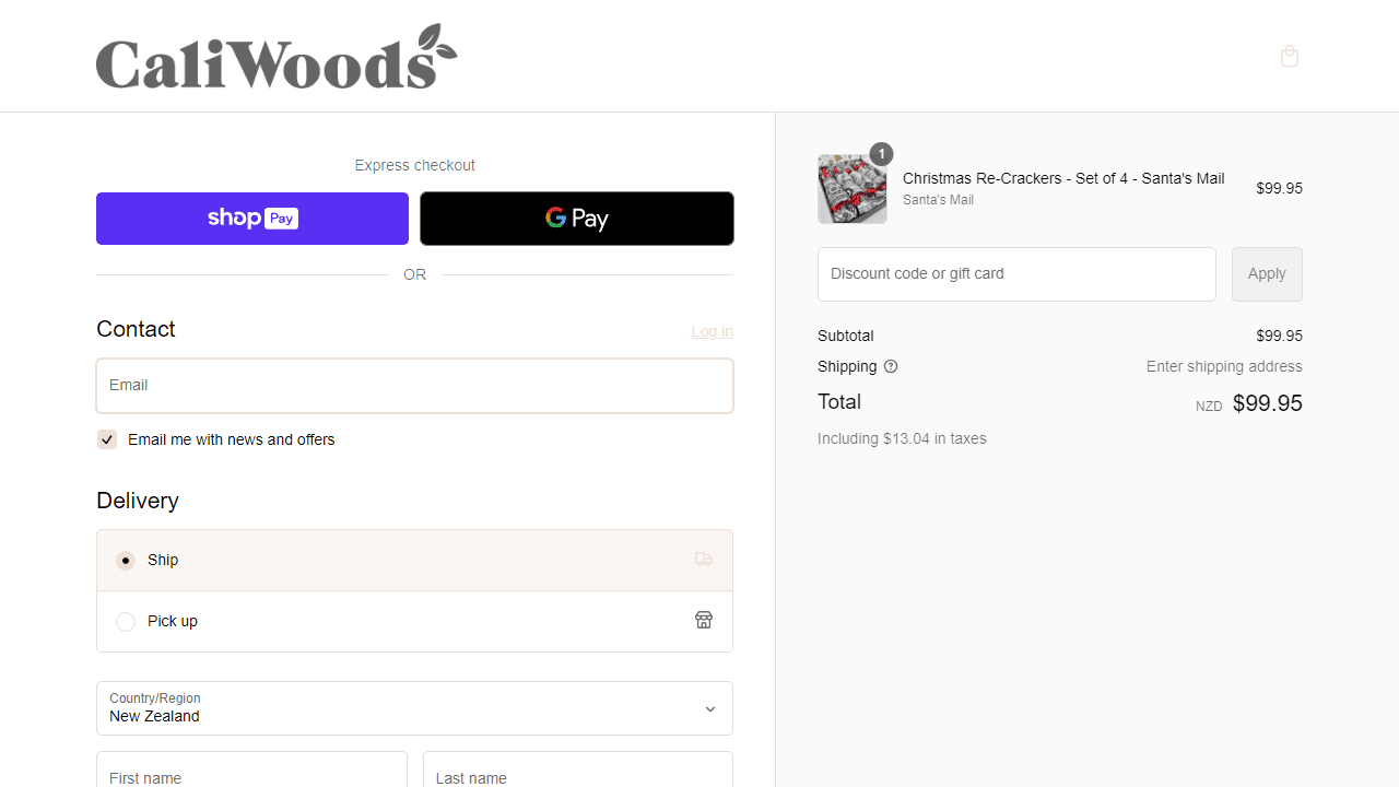 How to apply CaliWoods coupon code